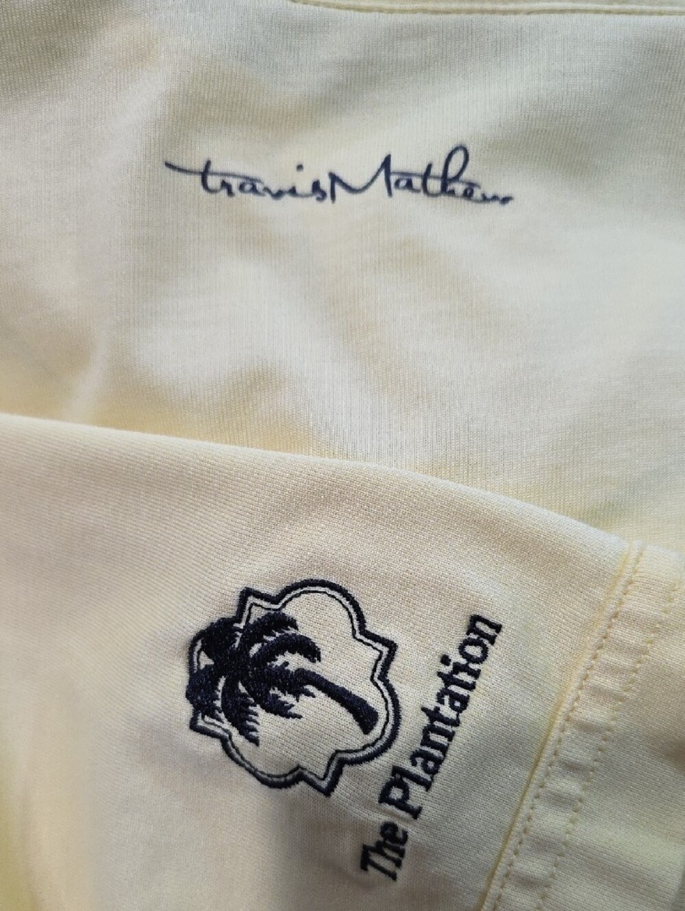 881. TravisMathew Men Yellow Pima Cotton Blend Pocket Golf Polo "The Plantation" - Picture 3 of 4